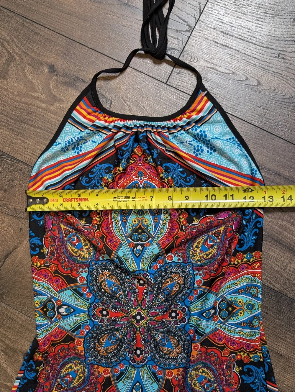 VENUS Blue Multi Paisley Halter Maxi Dress Size 6 See Measurements - Picture 4 of 7